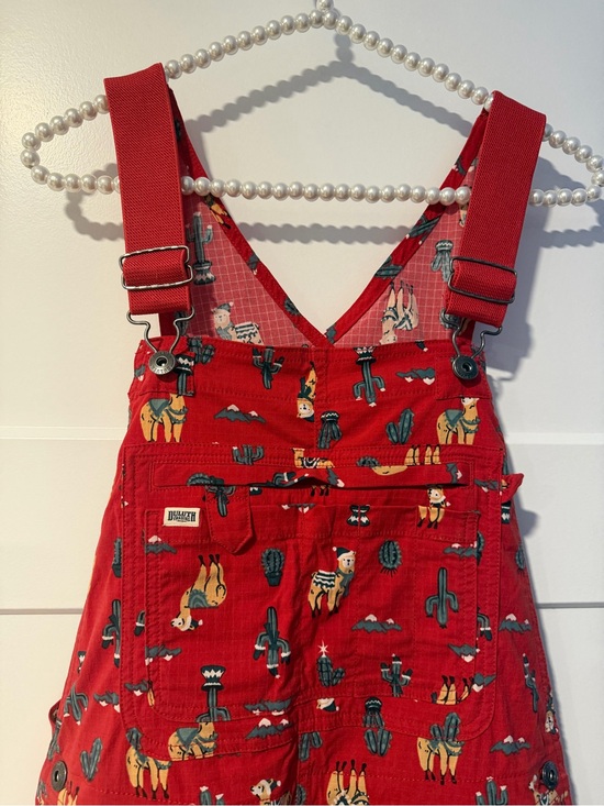 Duluth Trading Co Pants - Duluth Trading Co Red women’s llama Print Overalls